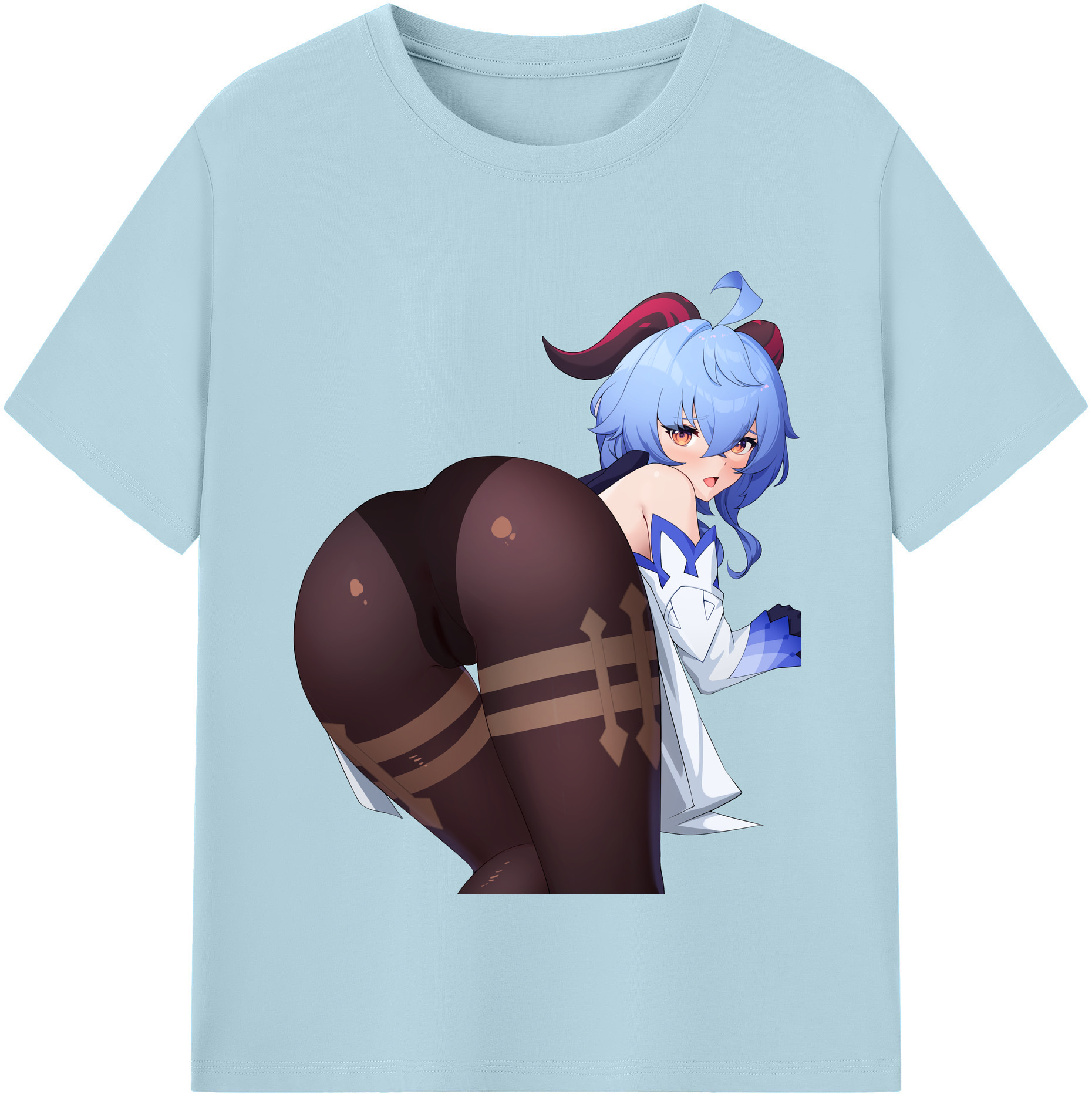 げんし神 甘雨 かんう genshin Ganyu 綿100％半袖Tシャツ（フロントプリント）